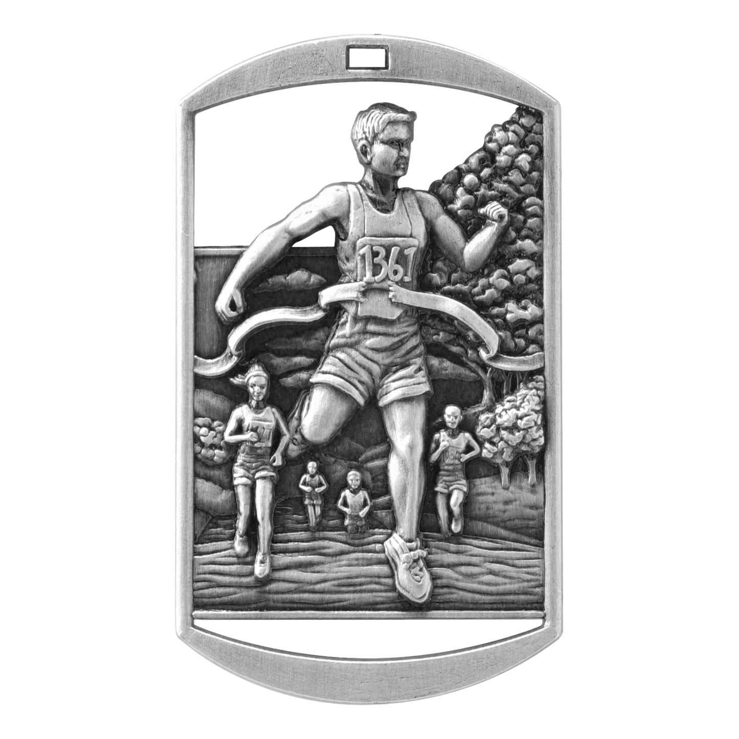 Rectangular Cross Country Medal 2.75" / Silver