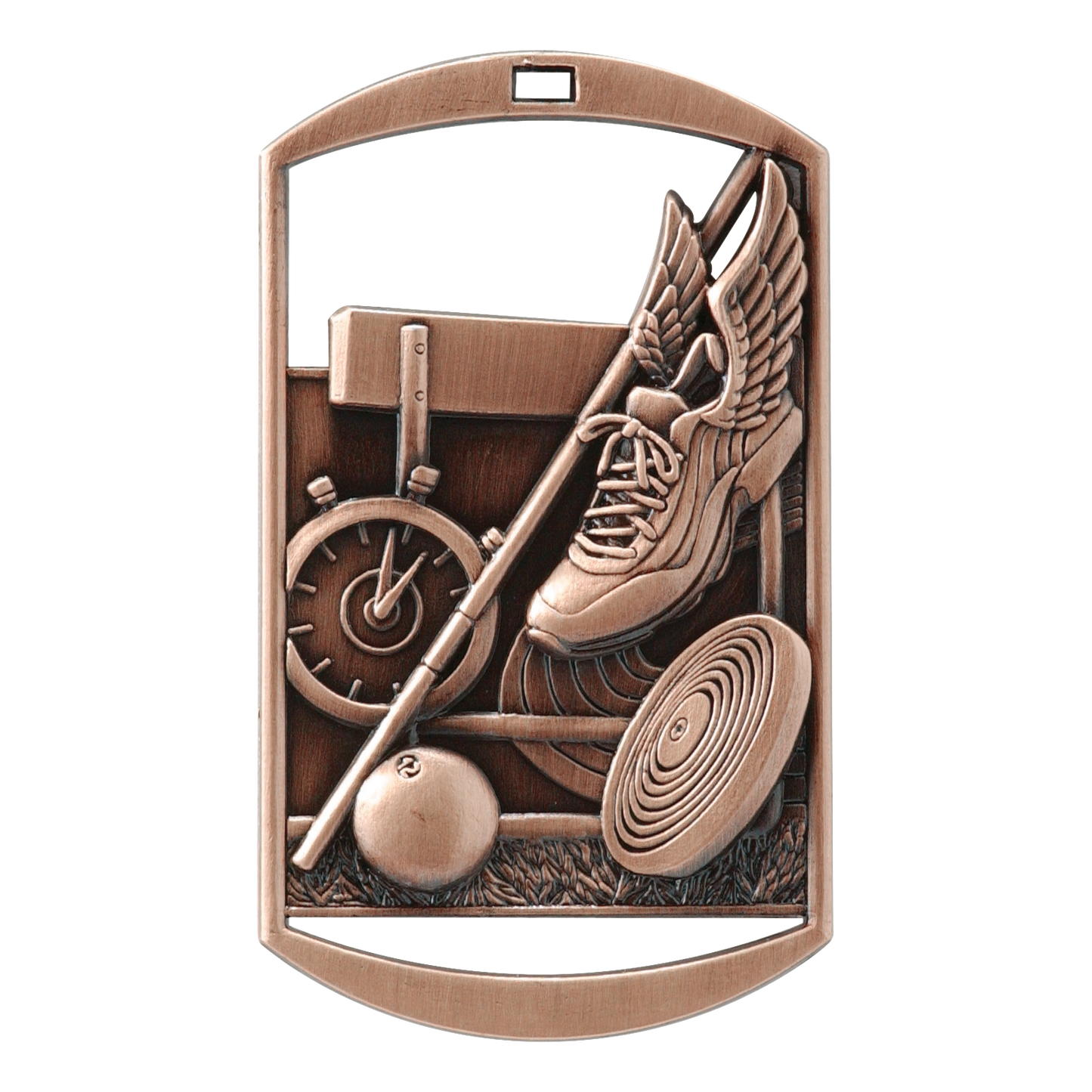 Rectangular Track & Field Medal 2.75" / Bronze (Copper Tone)