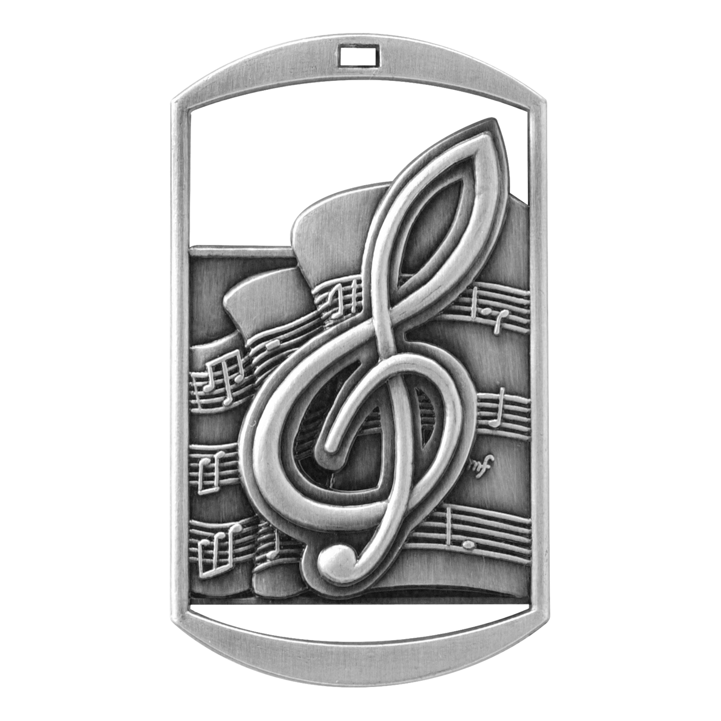 Rectangular Music Medal 2.75" / Silver