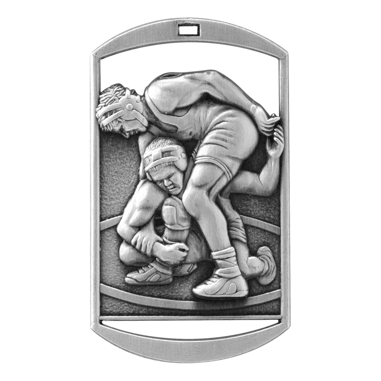 Rectangular Wrestling Medal 2.75" / Silver