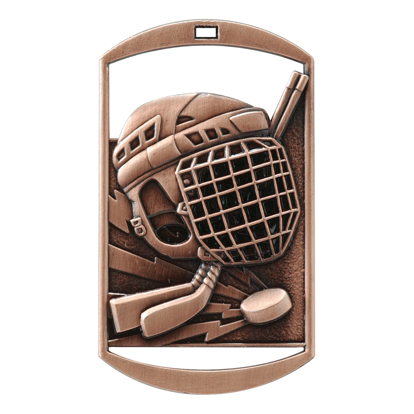 Rectangular Hockey Medal 2.75" / Bronze (Copper Tone)
