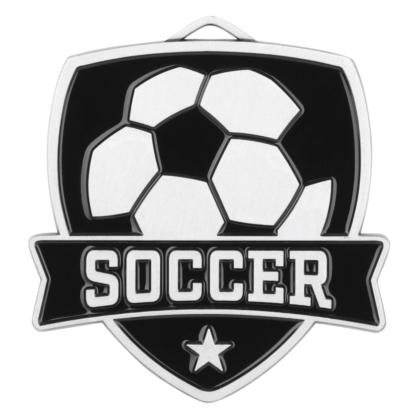 Shield Soccer Medal 2.5" / Silver
