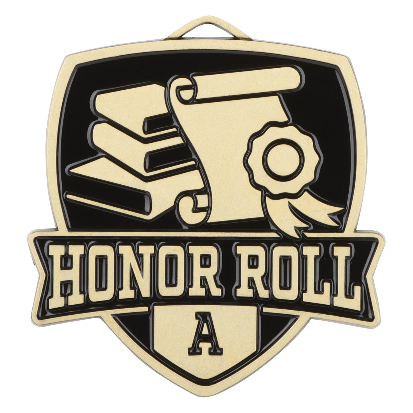 Shield A Honor Roll Medal 2.5" / Gold
