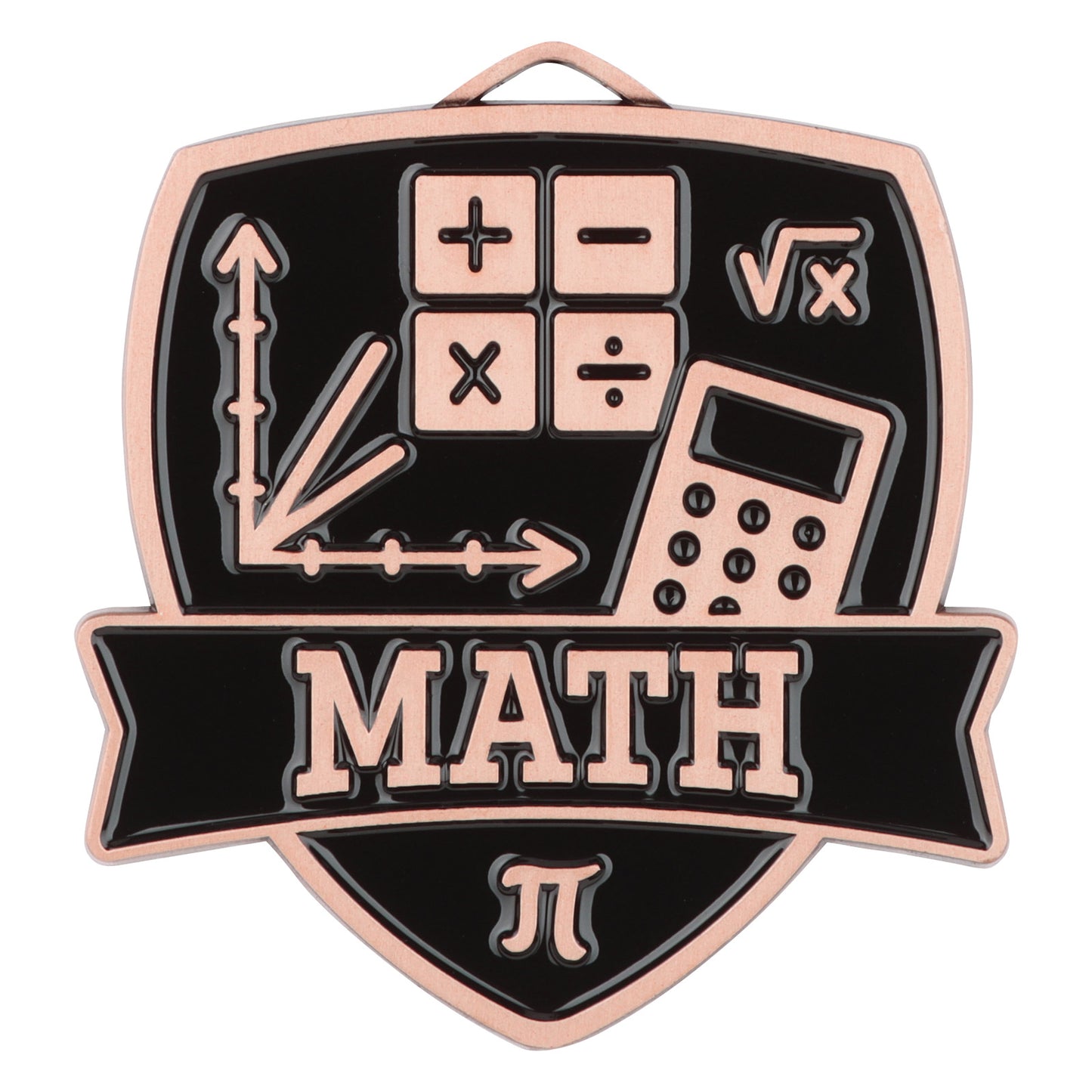 Shield Math Medal 2.5" / Bronze (Copper Tone)