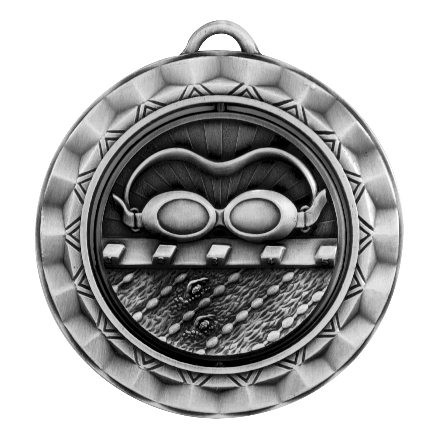 Spinner Swimming Medal 2.375" / Silver