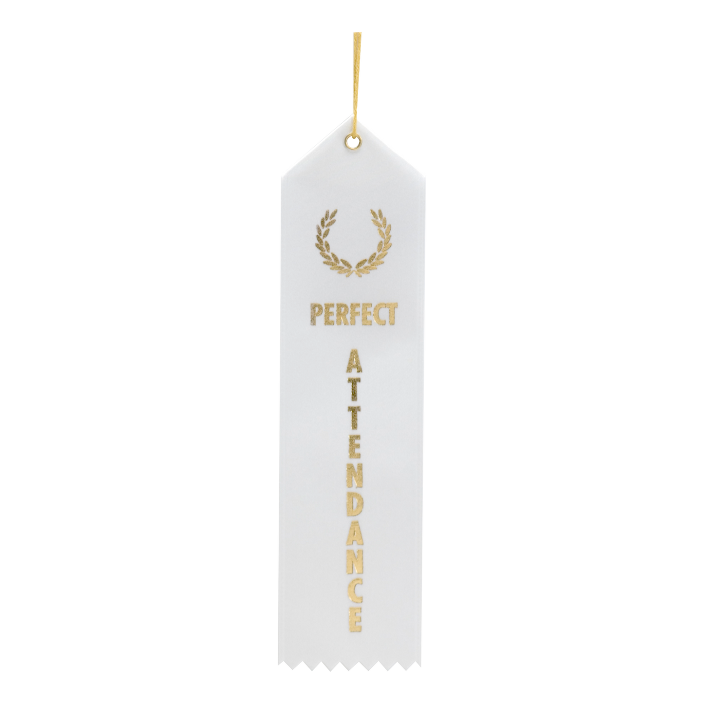 Single Ribbon - Perfect Attendance 8" / White