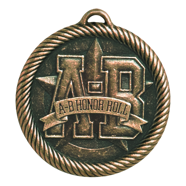 Value A/B Honor Roll Medal 2" / Bronze (Copper Tone)