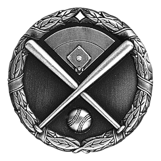 Wreath Softball Medal 2" / Silver