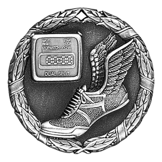 Wreath Track Medal 2" / Silver