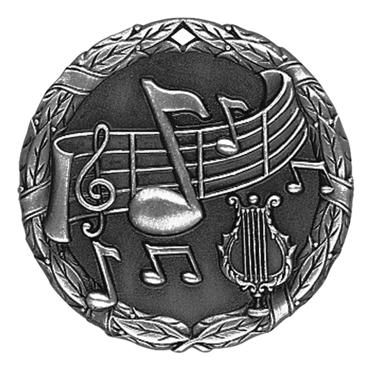 Wreath Music Medal 2" / Silver