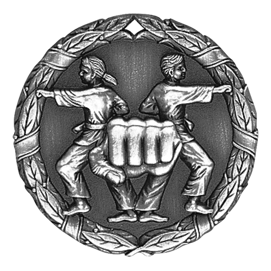Wreath Martial Arts Medal 2" / Silver