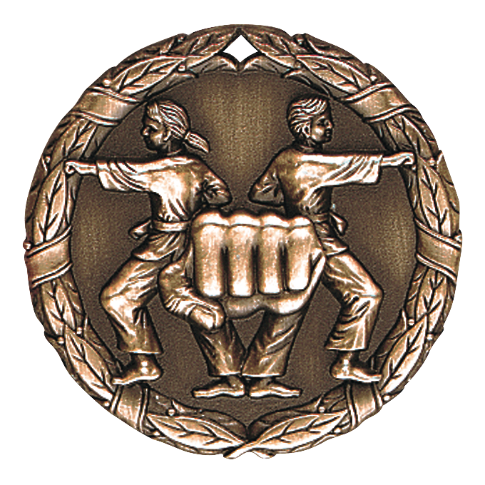 Wreath Martial Arts Medal 2" / Bronze (Copper Tone)