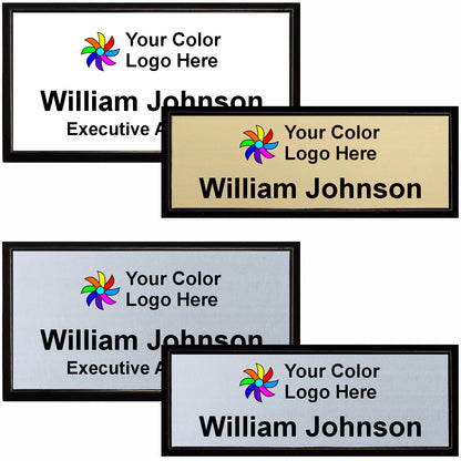 Imprinted Black Framed Name Badge