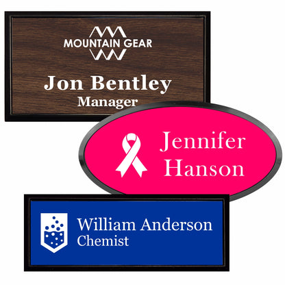 Plastic Black Framed Name Badge