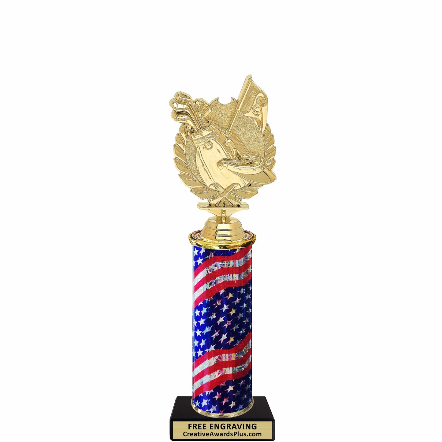 Wreath Classic Golf Trophy 10.75" / Gold