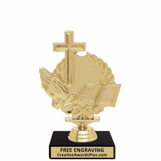 Wreath Christian Trophy 6" / Gold