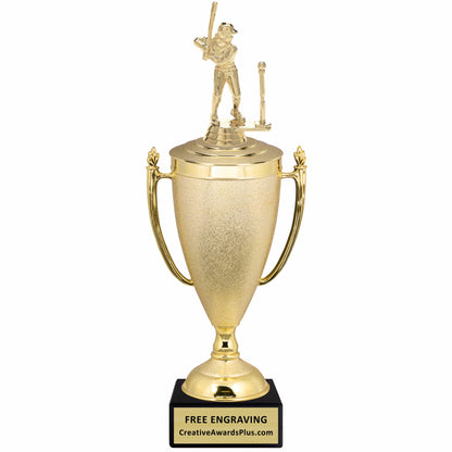Stippled Cup T-Ball Trophy 14.5" / Gold / Male