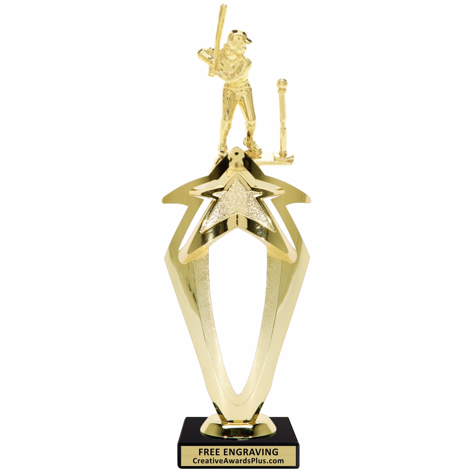 Mega Star T-Ball Trophy 11.75" / Gold / Female