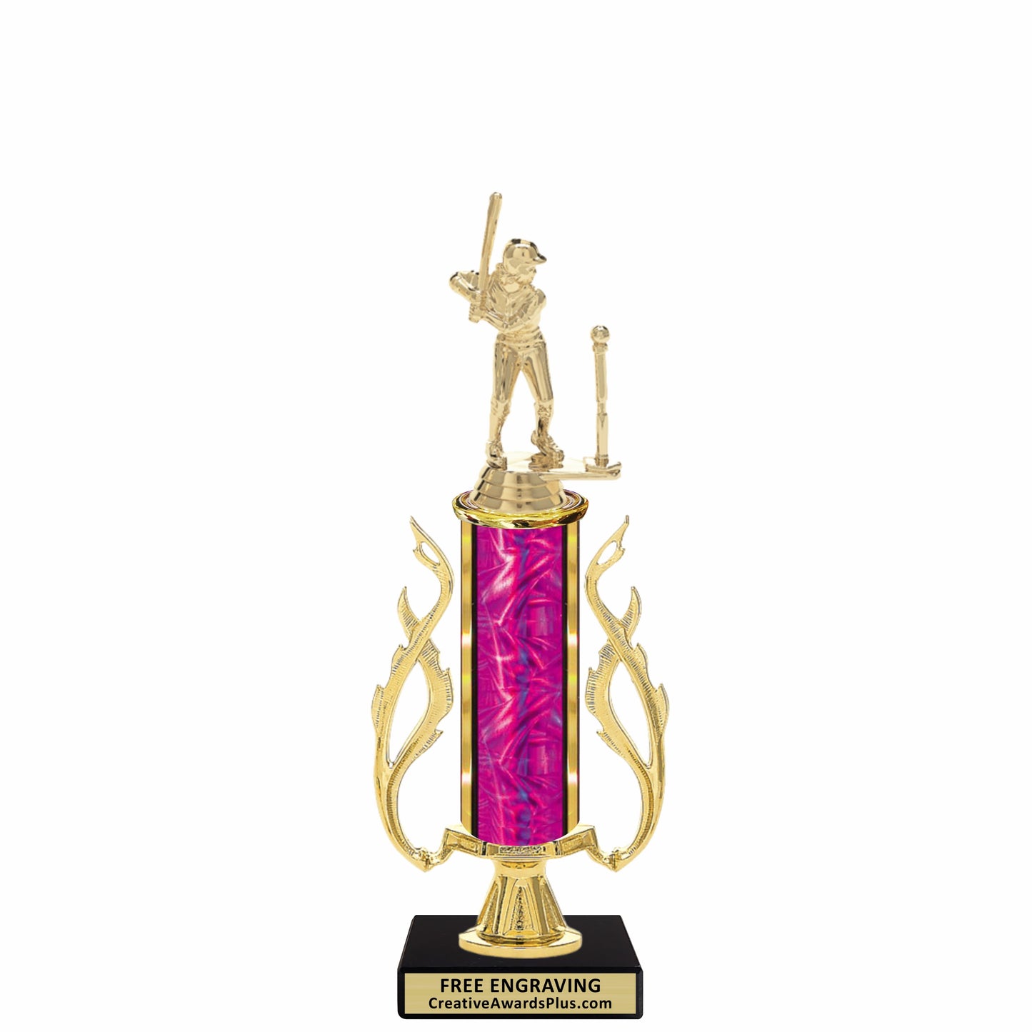 Flaming T-Ball Trophy 12" / Gold / Male