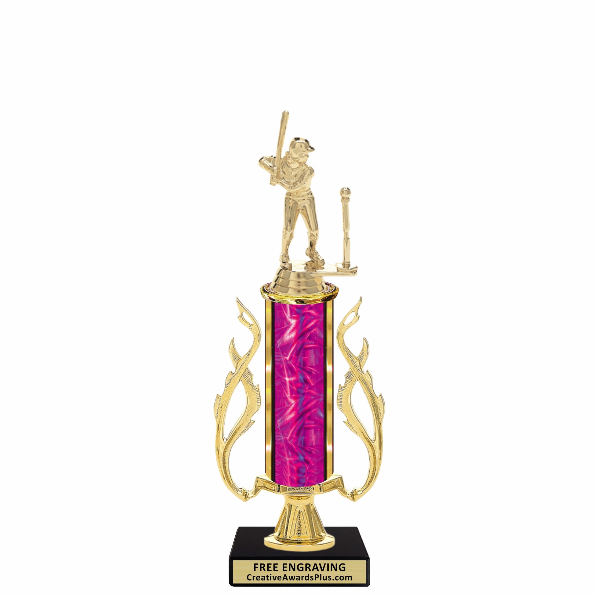 Flaming T-Ball Trophy 12" / Gold / Male