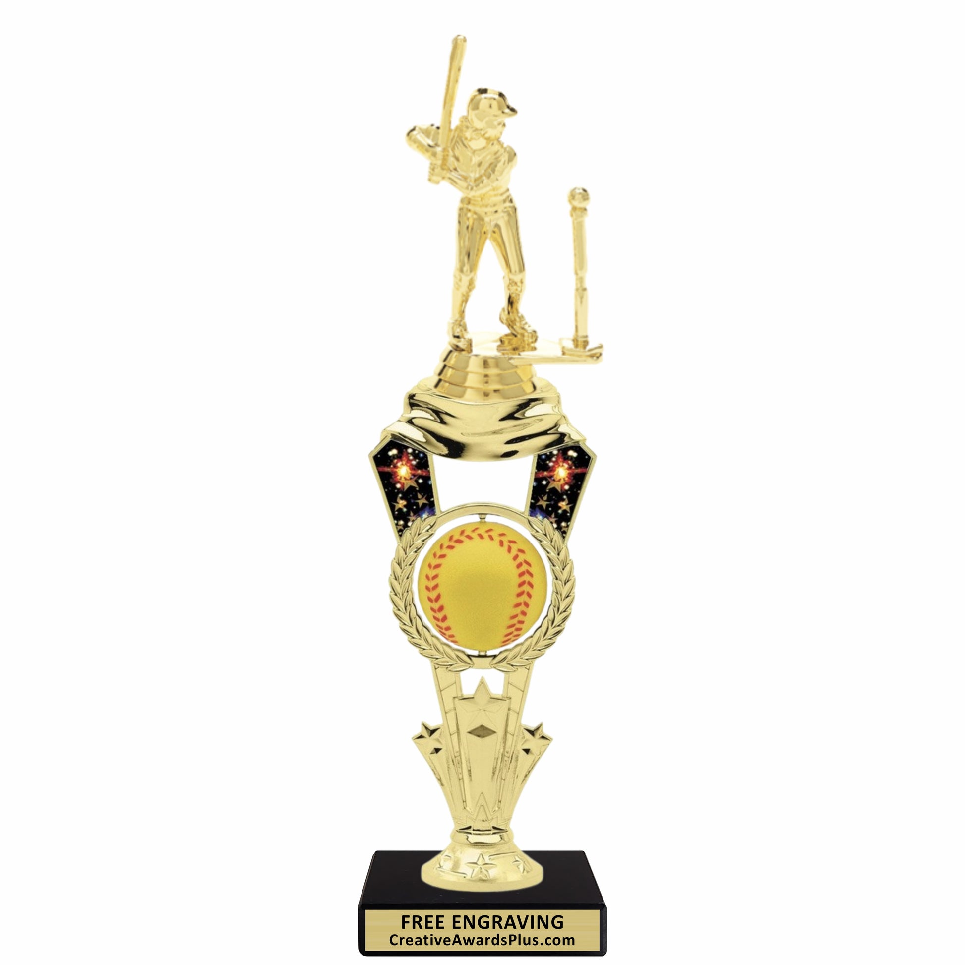 Galaxy Spinning T-Ball Trophy 11.5" / Gold / Female