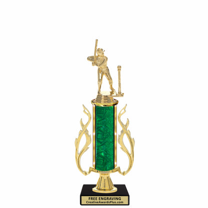 Flaming T-Ball Trophy 12" / Gold / Female