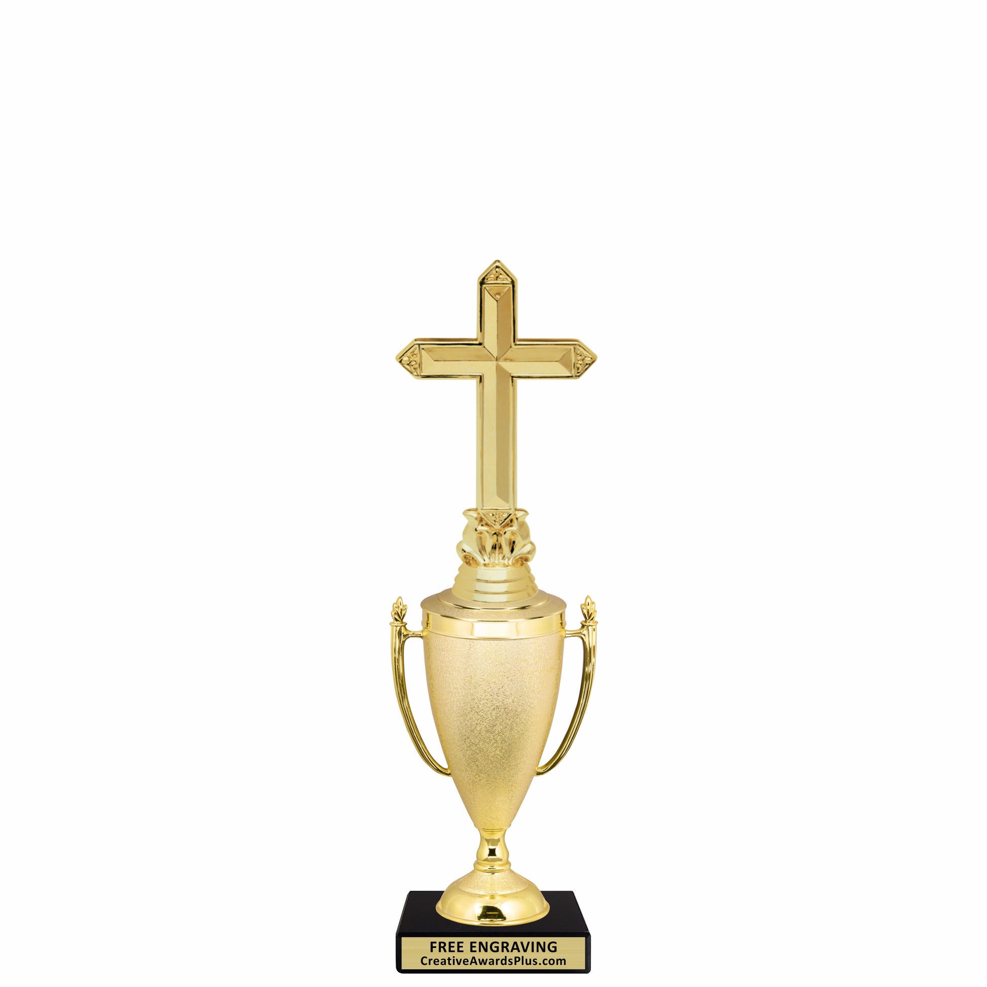 Stippled Cup Christian Trophy 11.4" / Gold