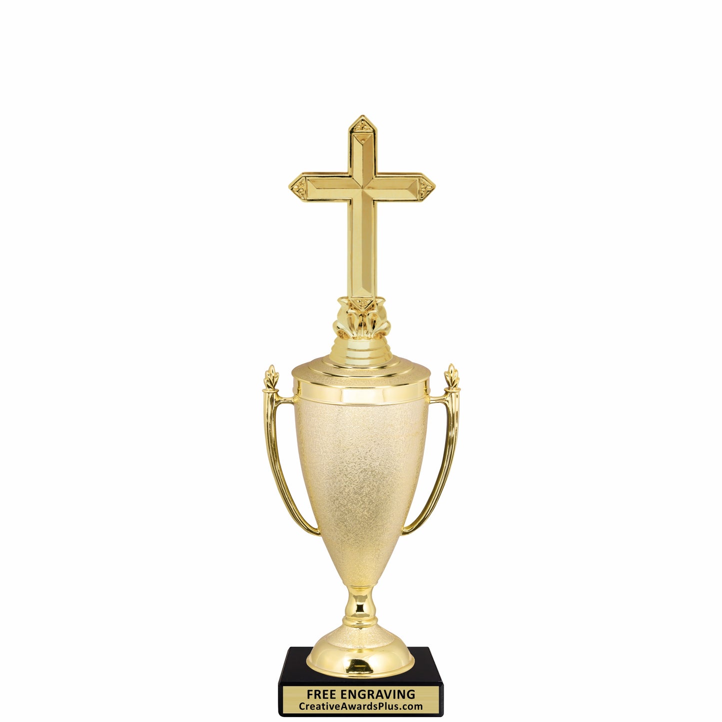 Stippled Cup Christian Trophy 13" / Gold