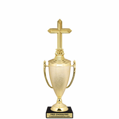 Stippled Cup Christian Trophy 13" / Gold