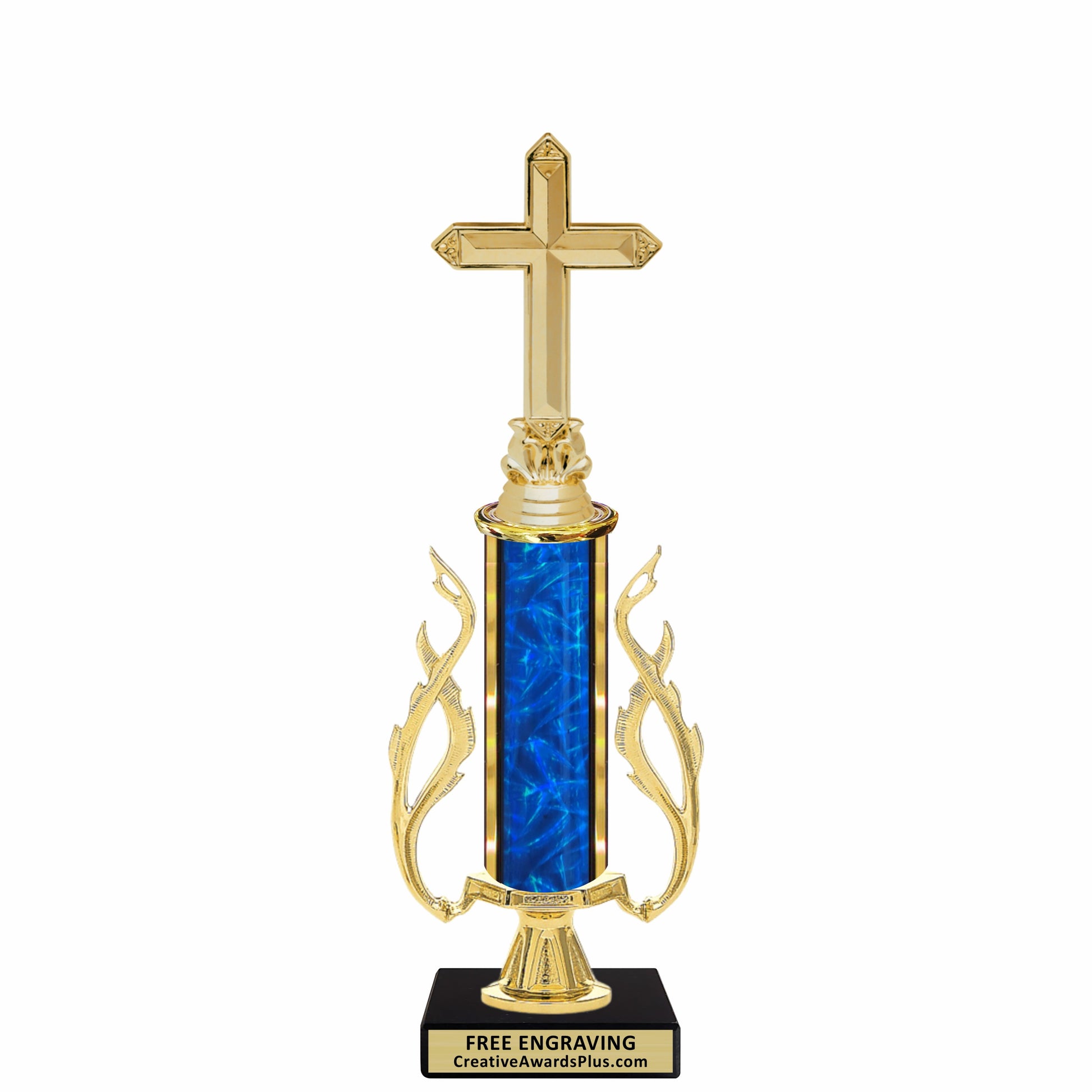Flaming Christian Trophy 13" / Gold