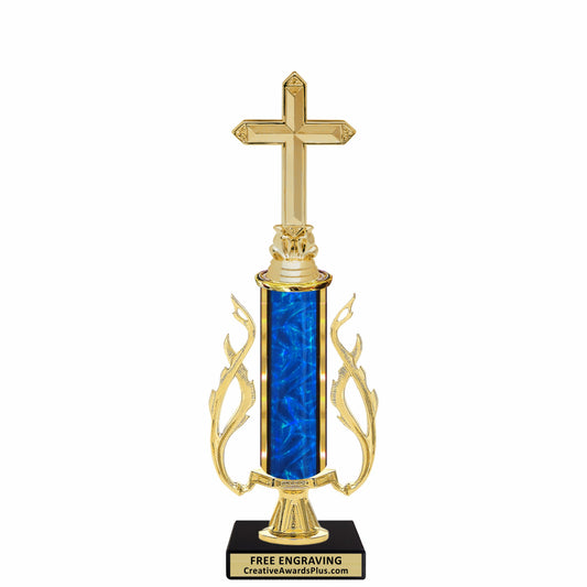 Flaming Christian Trophy 13" / Gold