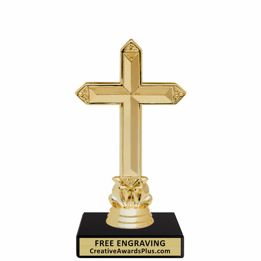 Christian Cross Trophy 6.25" / Gold