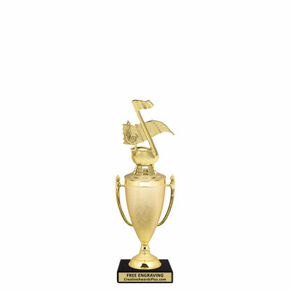 Stippled Cup Music Trophy 10" / Gold