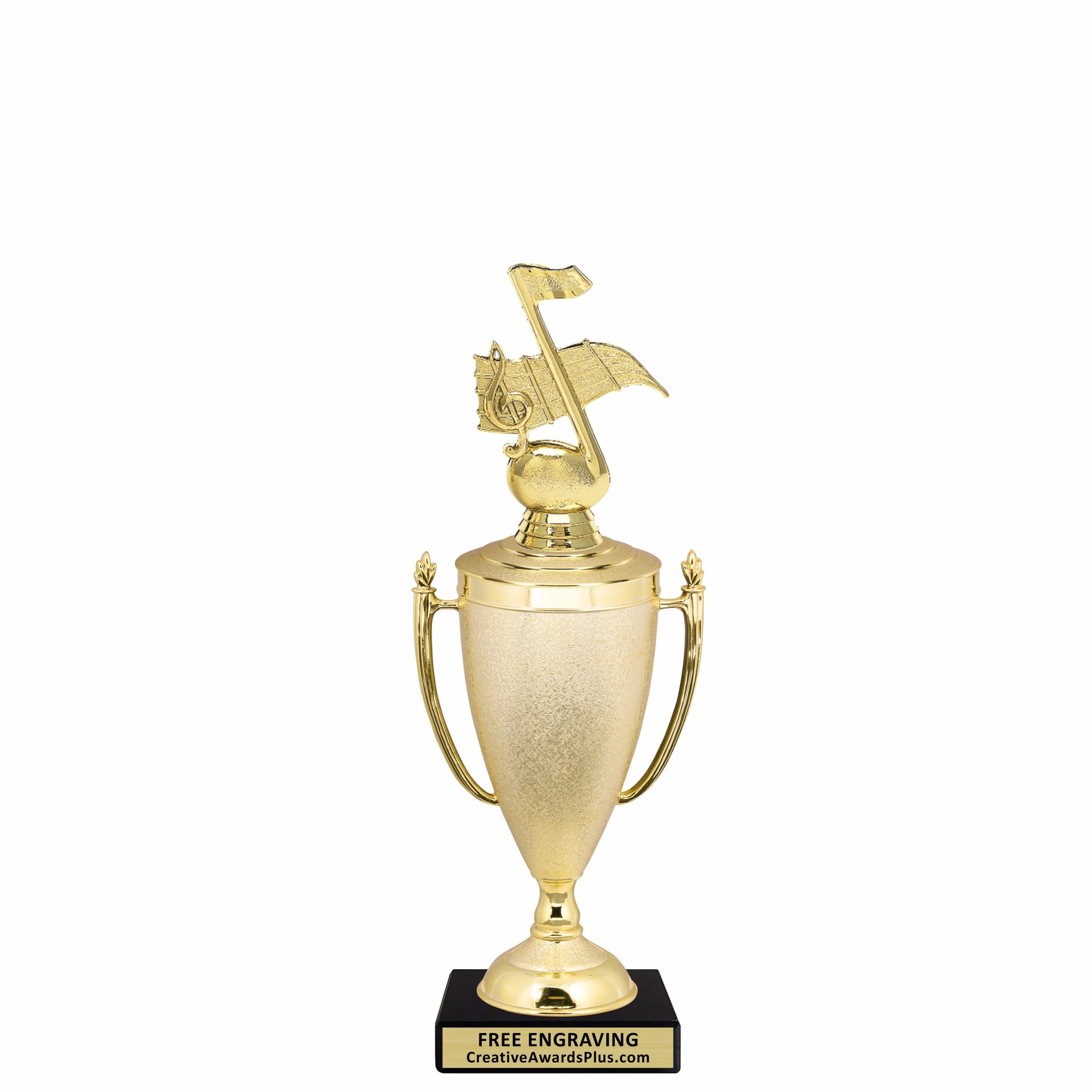 Stippled Cup Music Trophy 11.9" / Gold