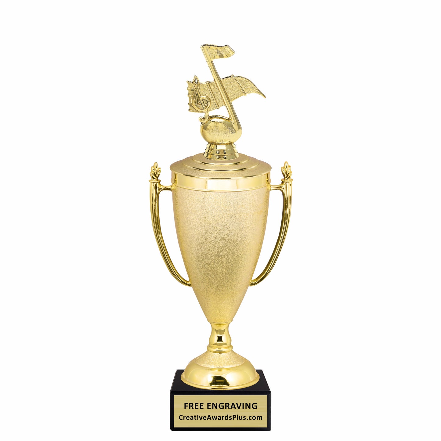 Stippled Cup Music Trophy 14" / Gold