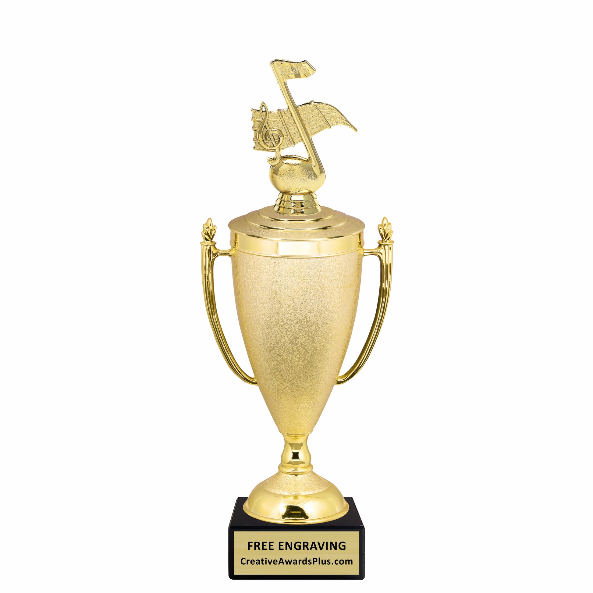 Stippled Cup Music Trophy 14" / Gold