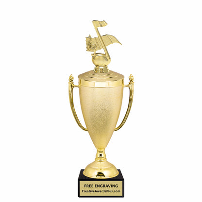 Stippled Cup Music Trophy 14" / Gold