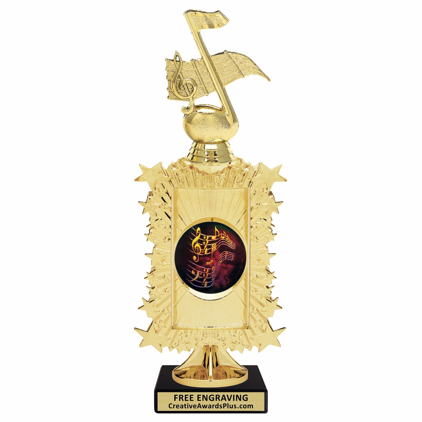 Starburst Music Trophy 2 11" / Gold