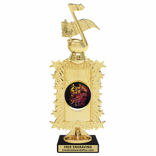 Starburst Music Trophy 2 11" / Gold