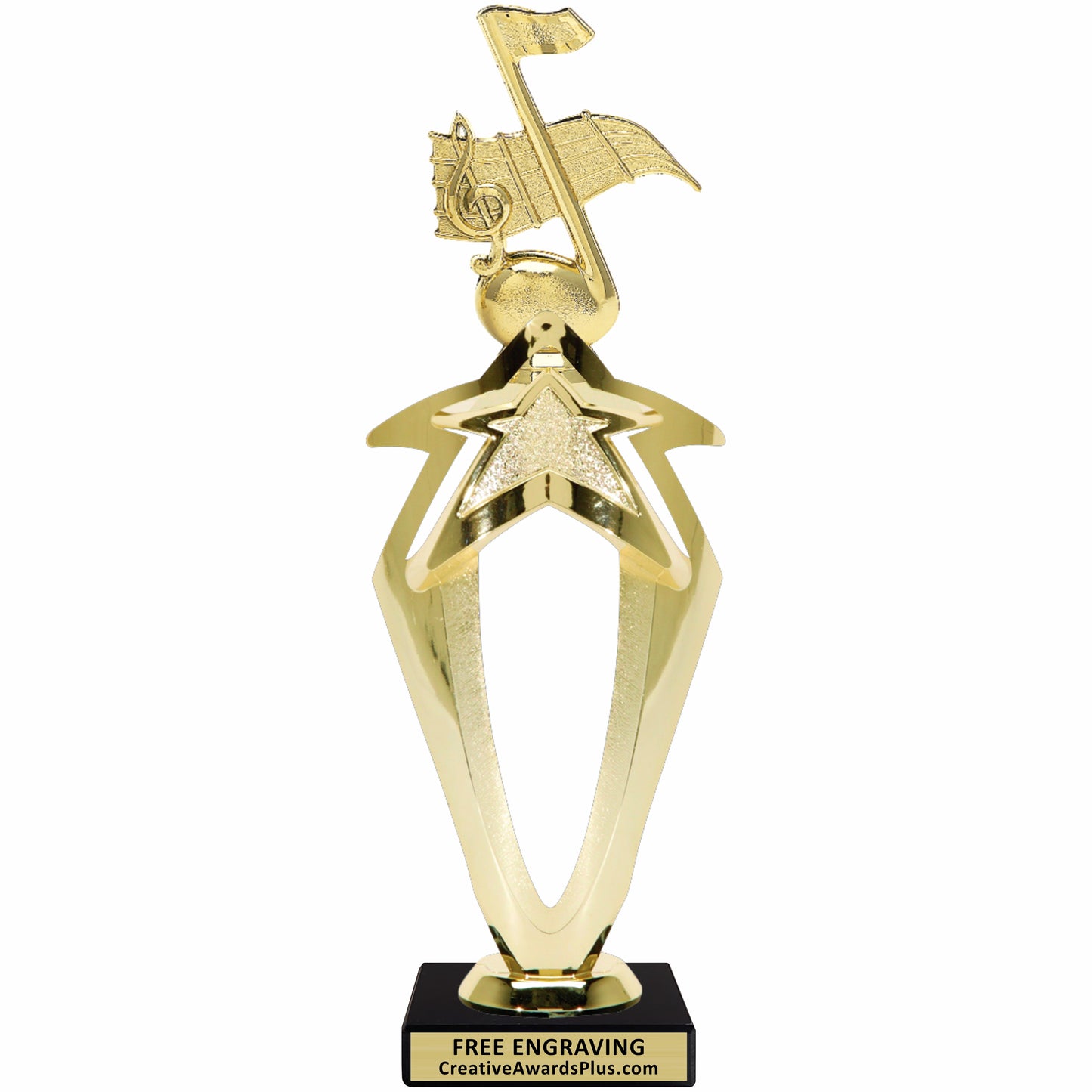 Mega Star Music Trophy 11.5" / Gold