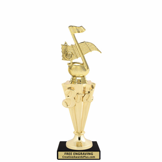 Music 3rd Place Trophy 9.5" / Gold