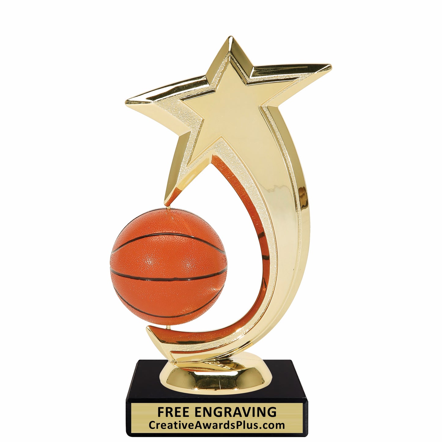 Star Spinning Basketball Trophy 6.75" / Gold