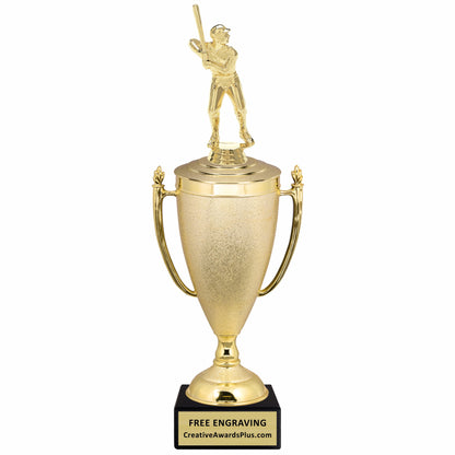 Stippled Cup Baseball Trophy 15.4" / Gold