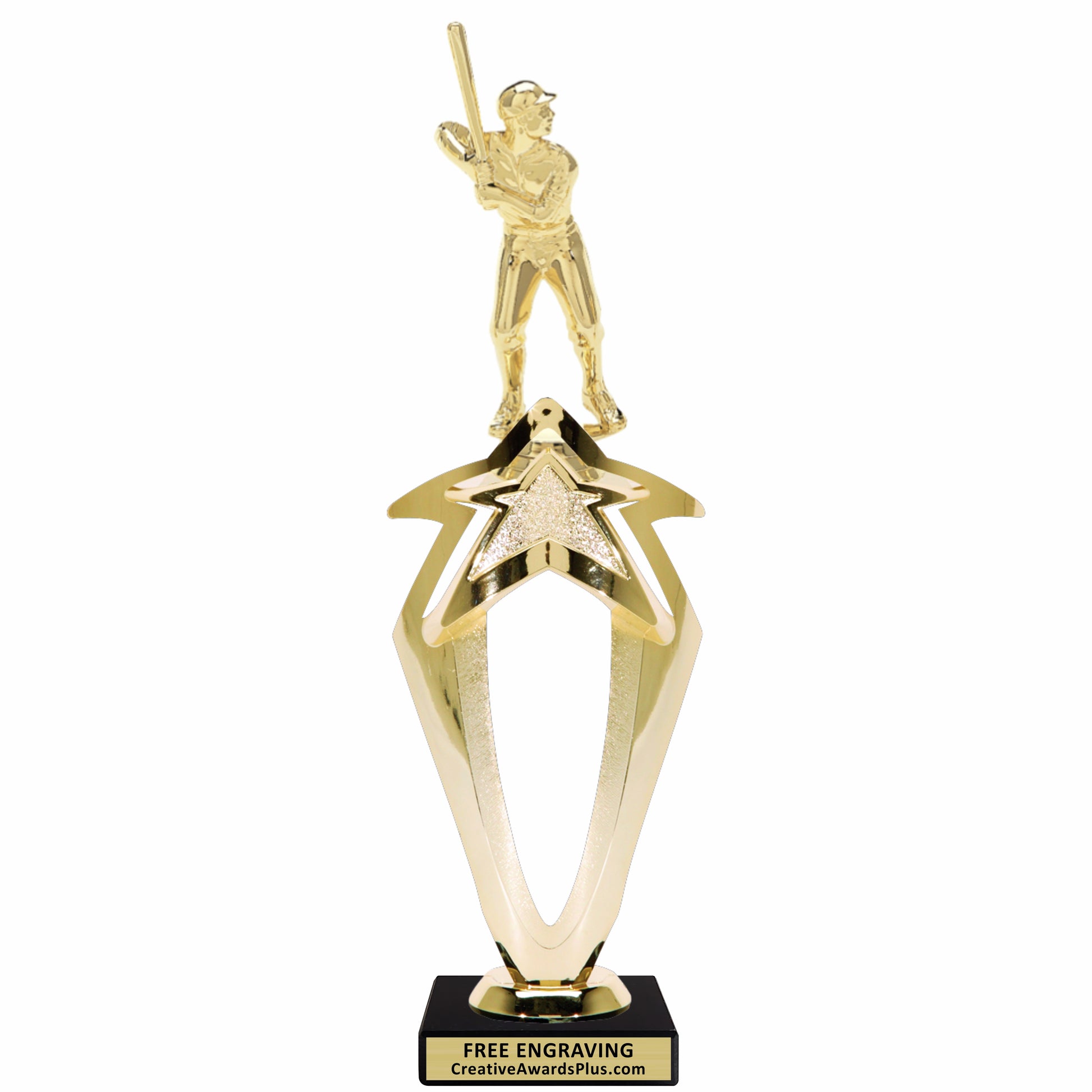 Mega Star Baseball Trophy 12.75" / Gold