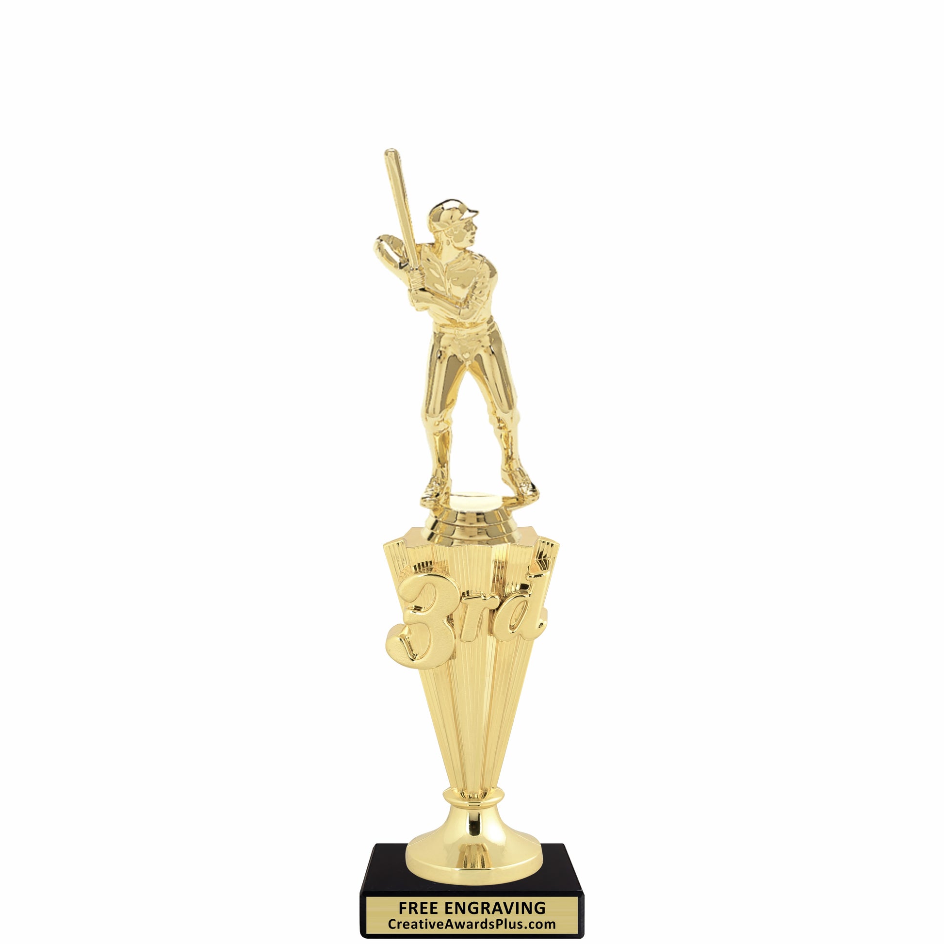 Baseball 3rd Place Trophy 11" / Gold