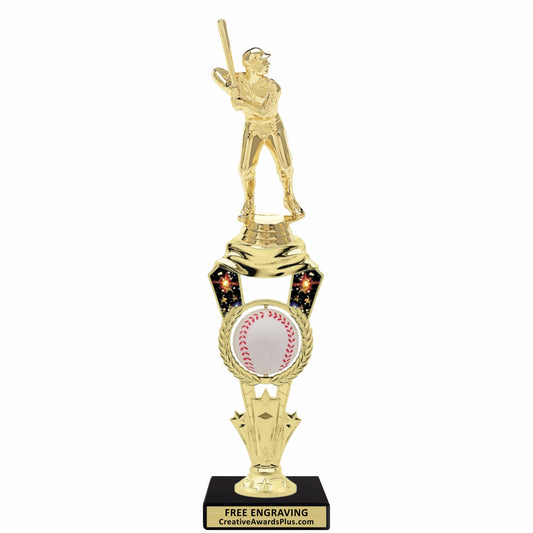 Galaxy Spinner Baseball Trophy 12.5" / Gold