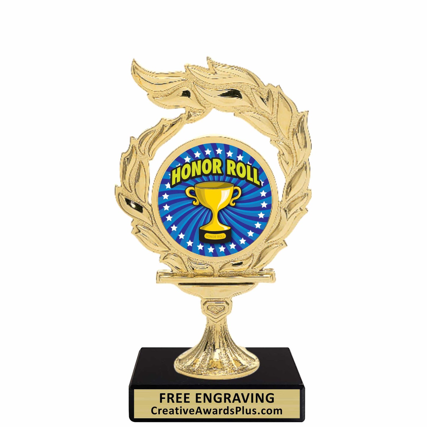Flame Academic Trophy 6.5" / Gold / Honor Roll
