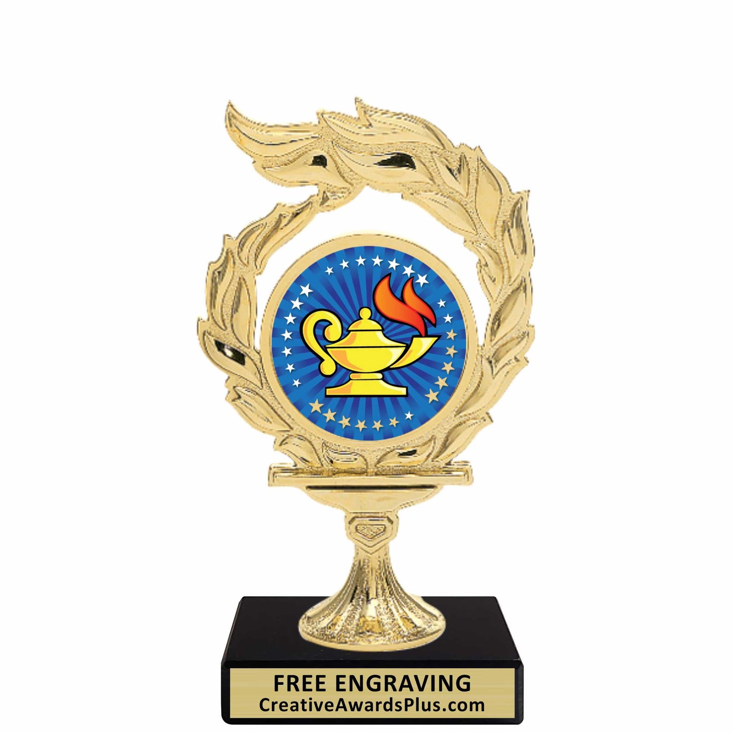Flame Academic Trophy 6.5" / Gold / Academic