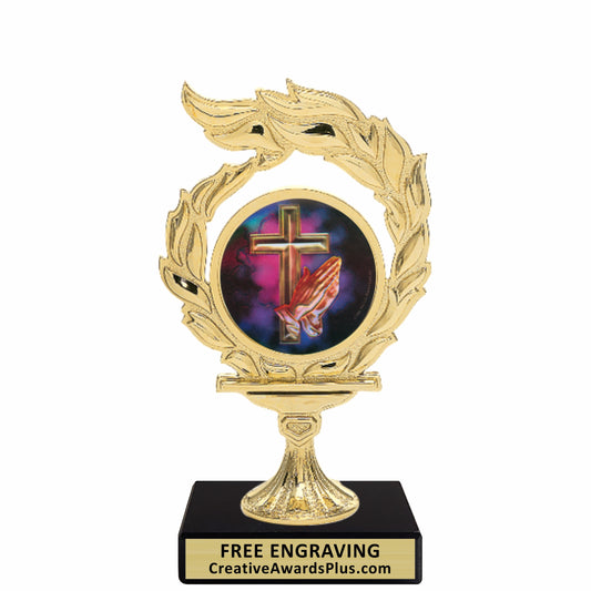 Flame Christian Trophy 6.5" / Gold