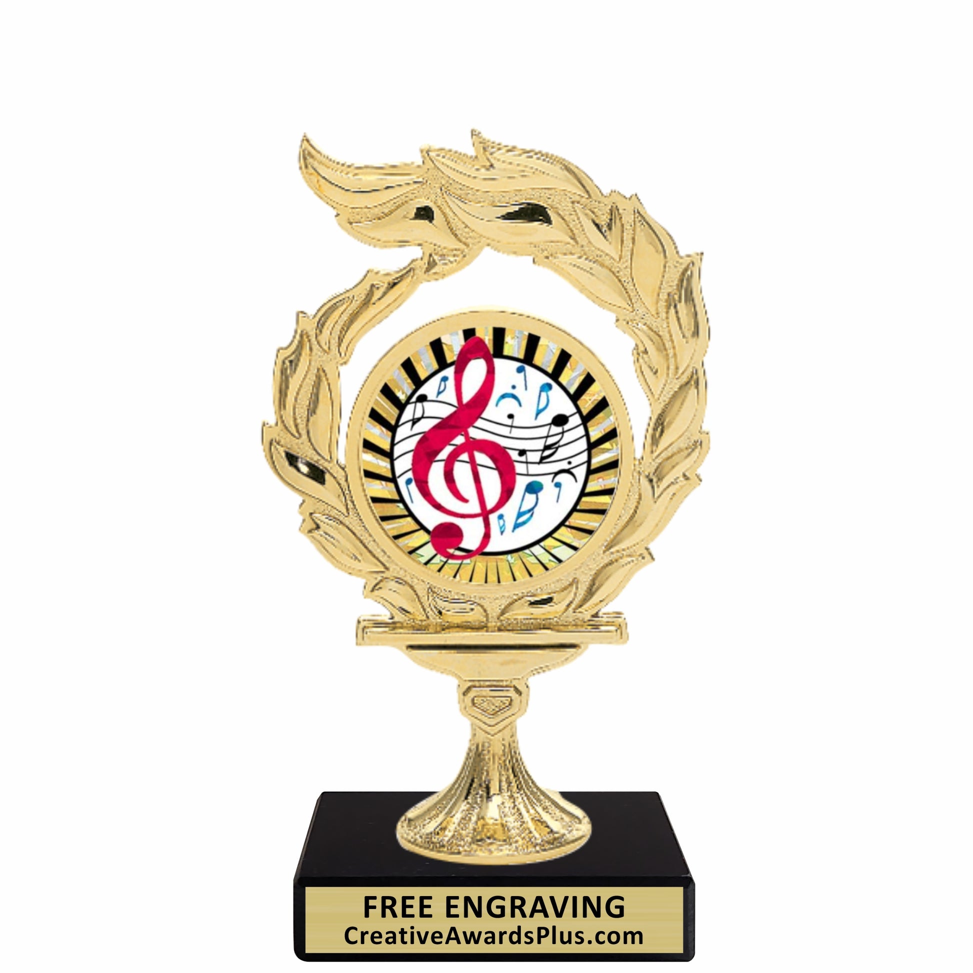 Flame Music Trophy 6.5" / Gold